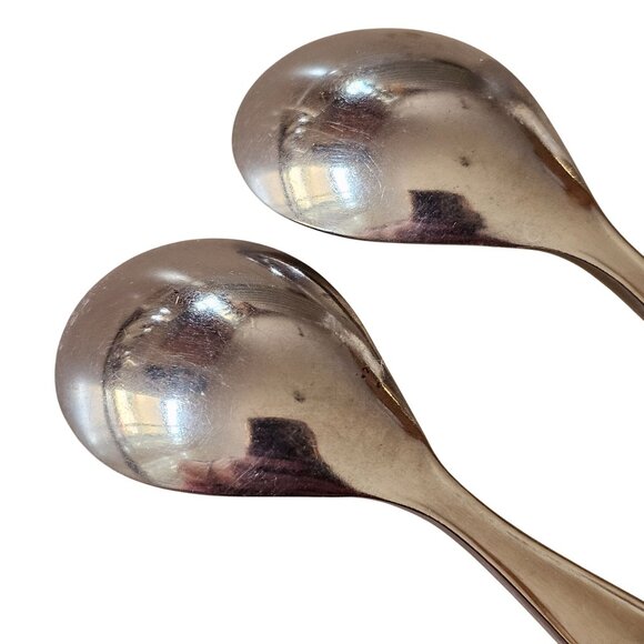 5 Elden Vintage Flower Ice Tea Spoons stainless 7.5" Rose Midcentury Colonial St - Picture 5 of 6